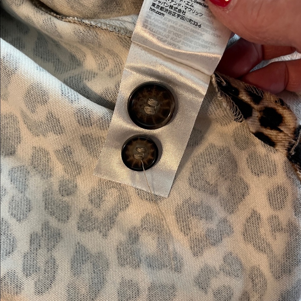 H & M Cotton Twill Animal Print Shacket Jacket Medium - Picture 10 of 12